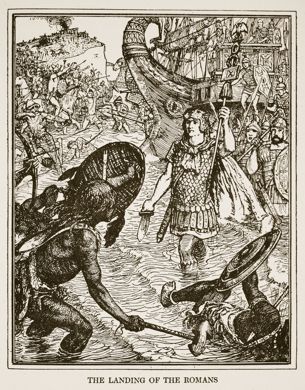 El Desembarco de los Romanos, ilustración de 
