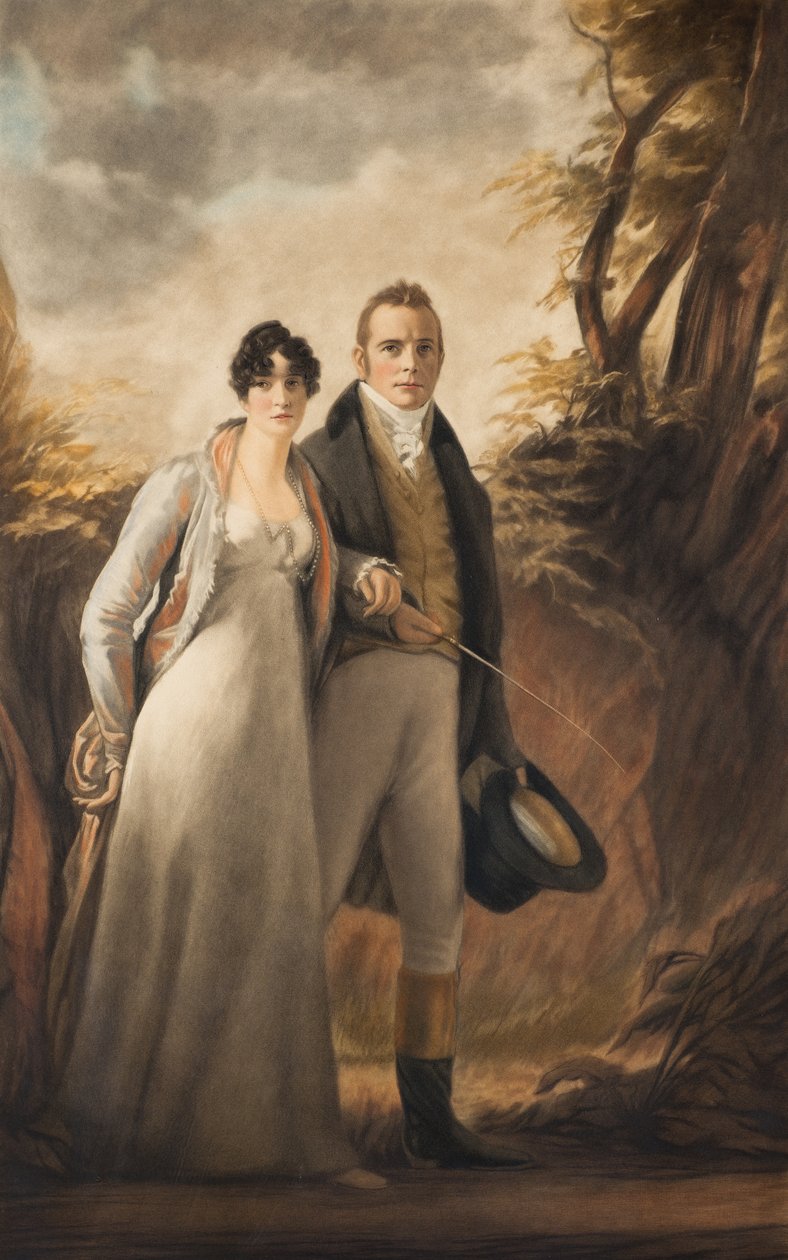 Sr. y Sra. Campbell de Kailzie (mezzotinta) de Henry Macbeth Raeburn