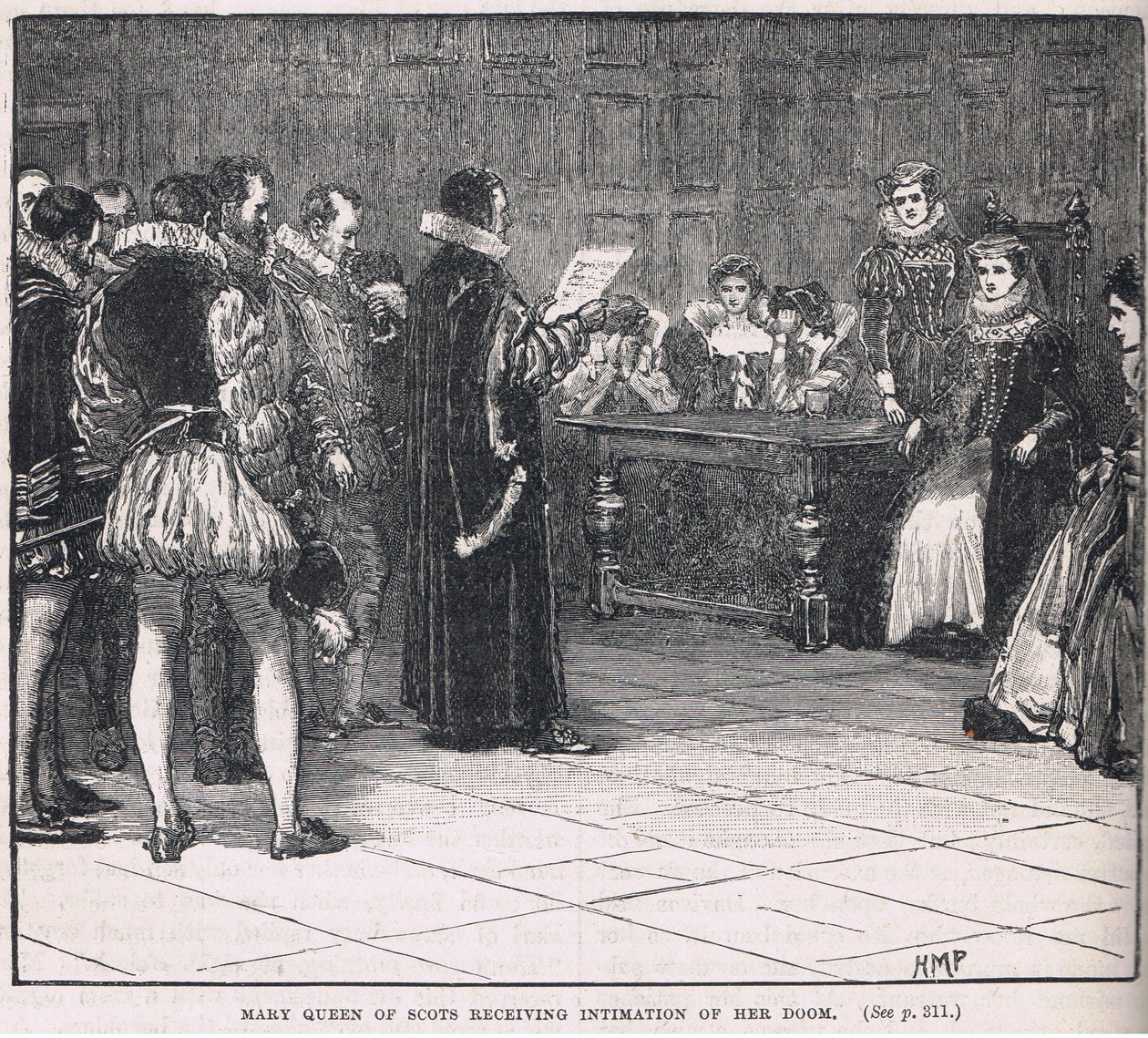 María Reina de Escocia recibiendo la notificación de su condena de Henry Marriott Paget