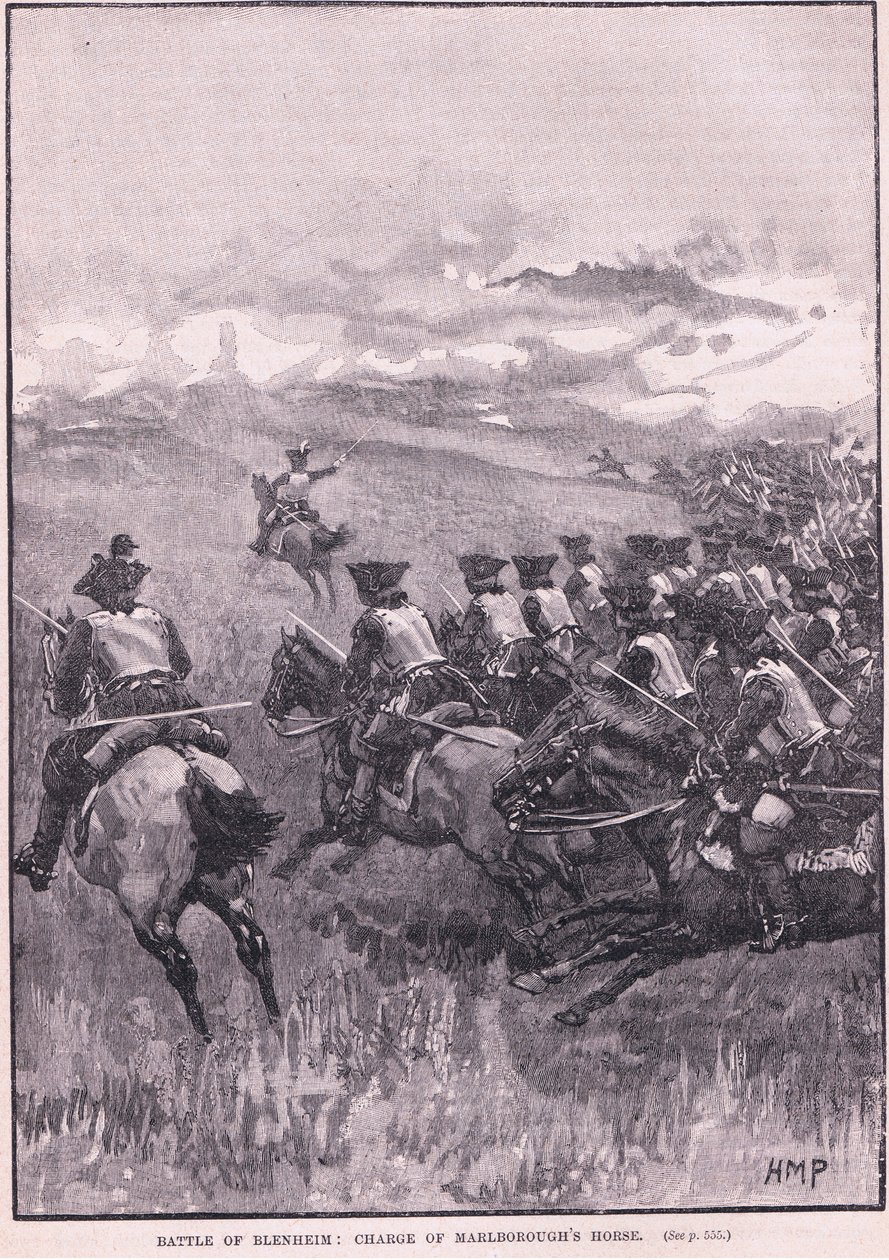 La batalla de Blenheim: Carga de la caballería de Marlborough de Henry Marriott Paget