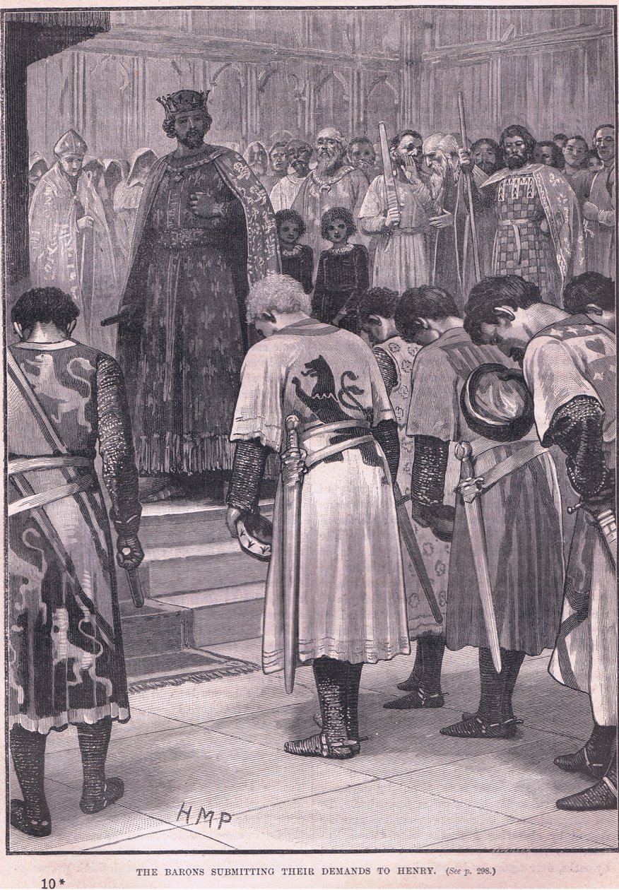 Los barones presentando sus demandas a Enrique AD 1258 de Henry Marriott Paget