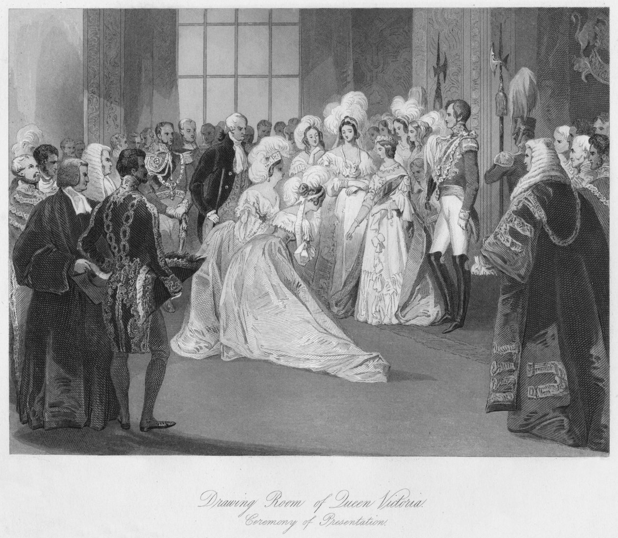 Salón de dibujo de la Reina Victoria. Ceremonia de presentación de Henry Melville