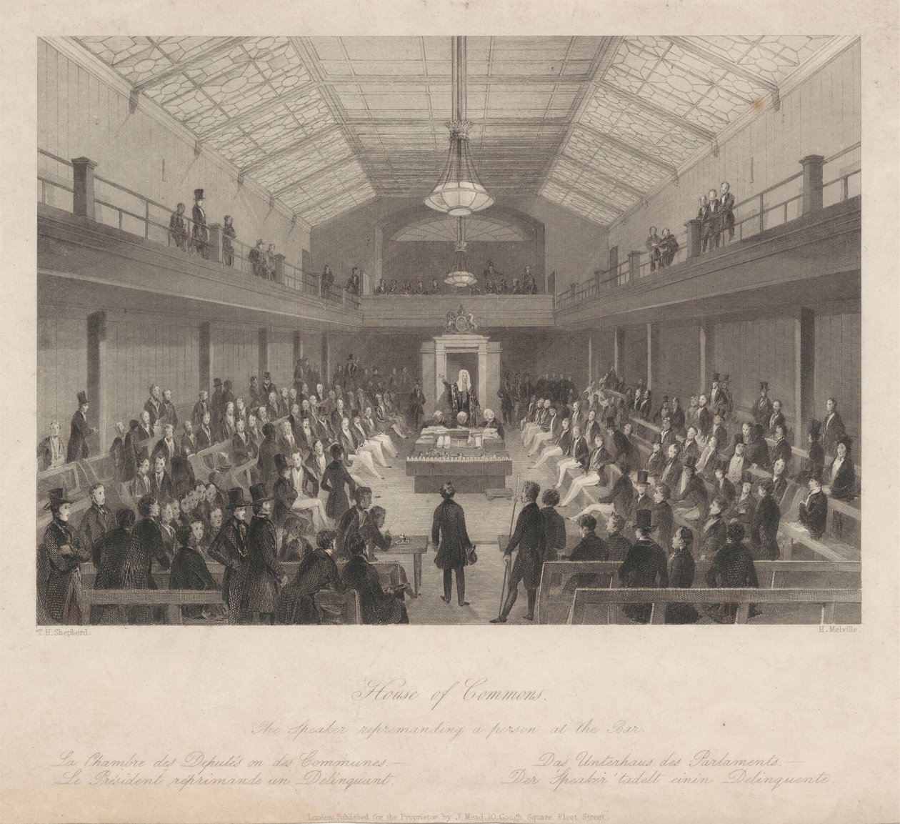 Cámara de los Comunes/ El Presidente reprendiendo a una persona en el Colegio de Abogados de Henry Melville