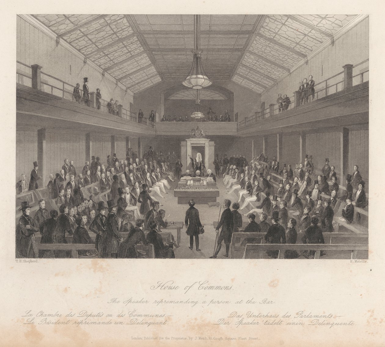 Cámara de los Comunes/ El Presidente reprendiendo a una persona en el Colegio de Abogados de Henry Melville