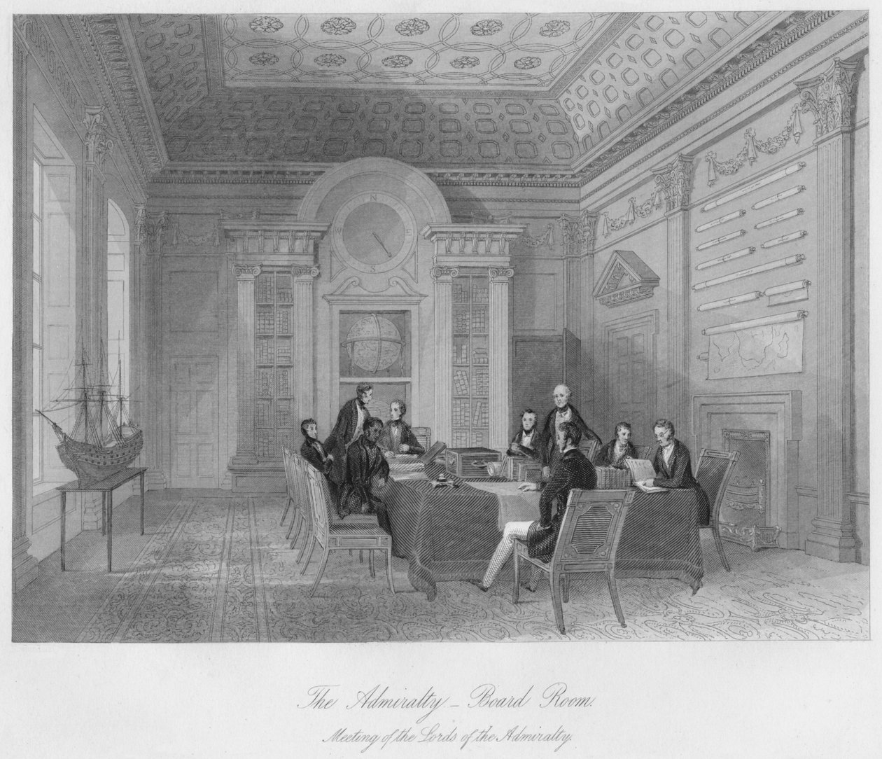 El Almirantazgo - Sala de Juntas, c1841 de Henry Melville