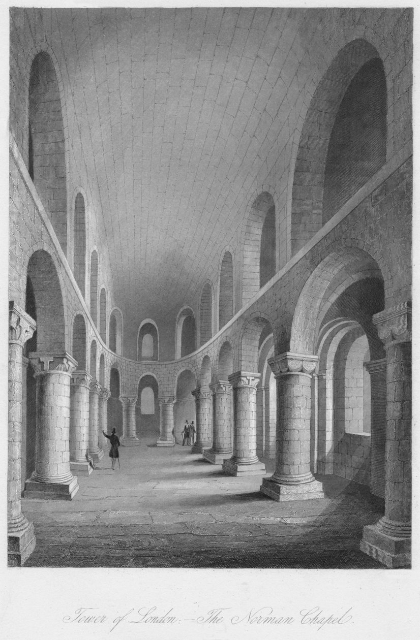 Torre de Londres. La Capilla Normanda, c1841 de Henry Melville