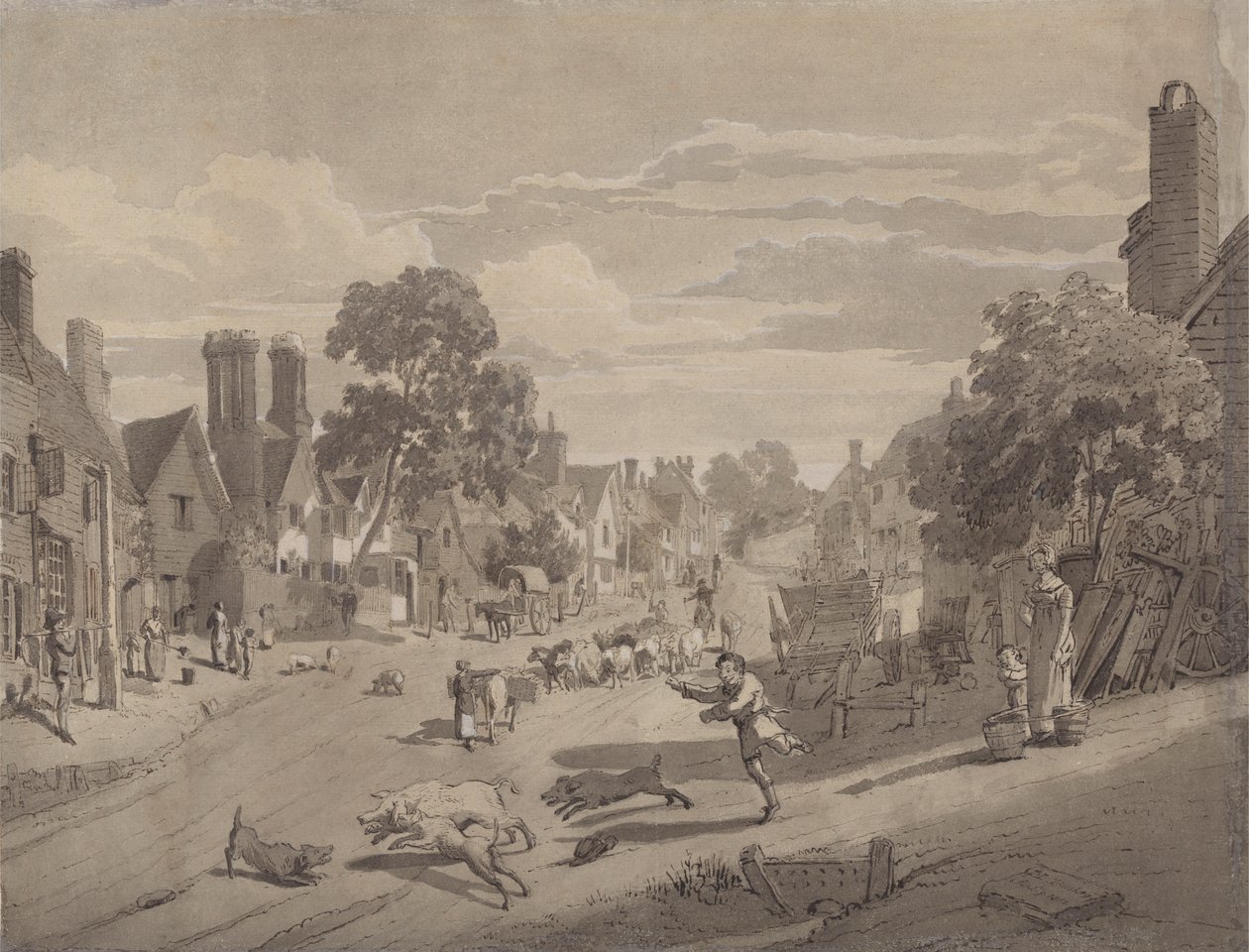 High Street en Bushey, Hertfordshire de Henry Monro