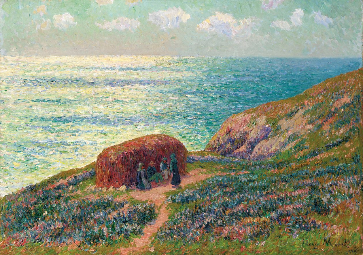 Recolectores de algas en Moelan, Bretaña, 1900 de Henry Moret