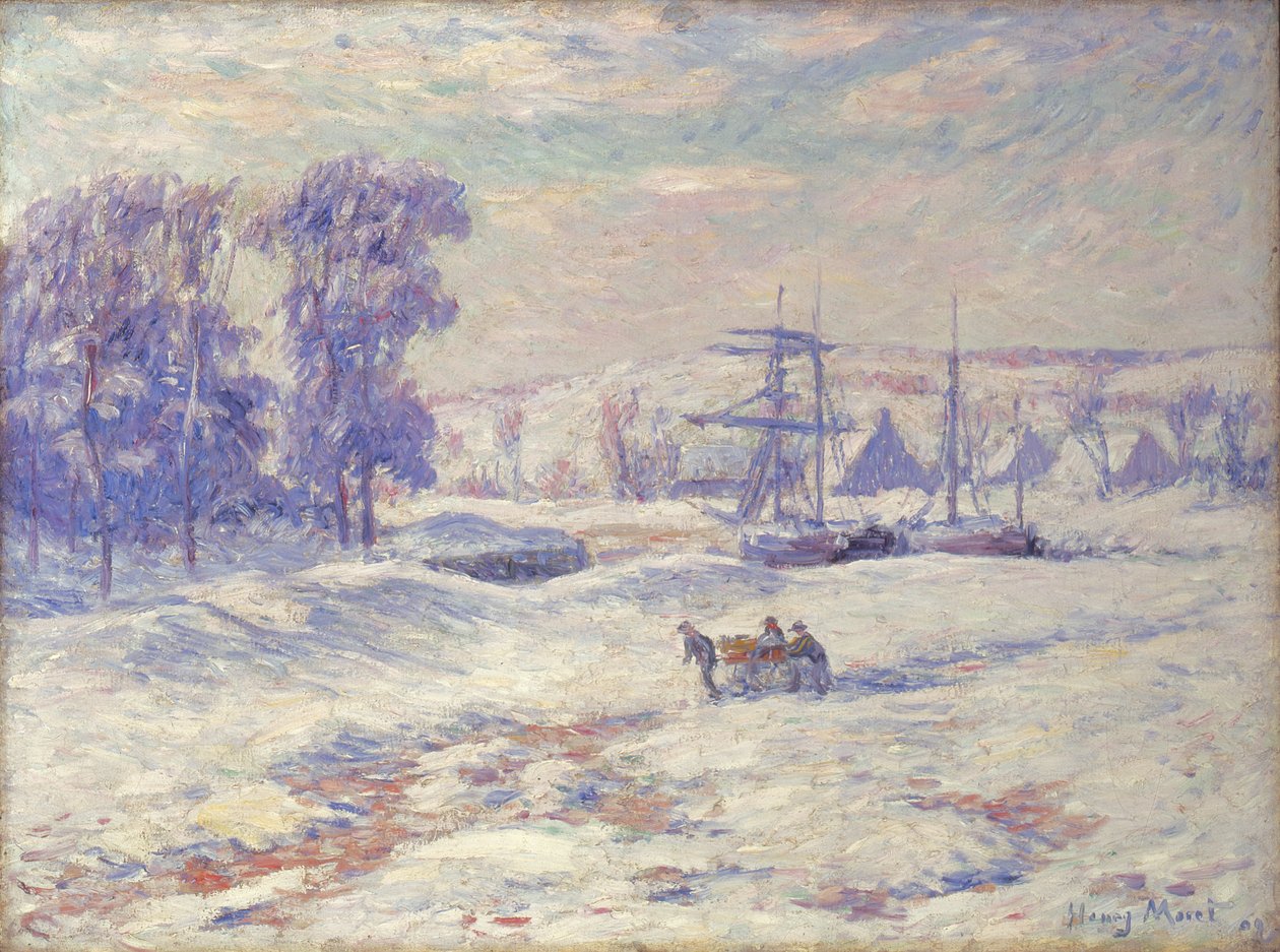 Nieve en Quimper, 1909 de Henry Moret