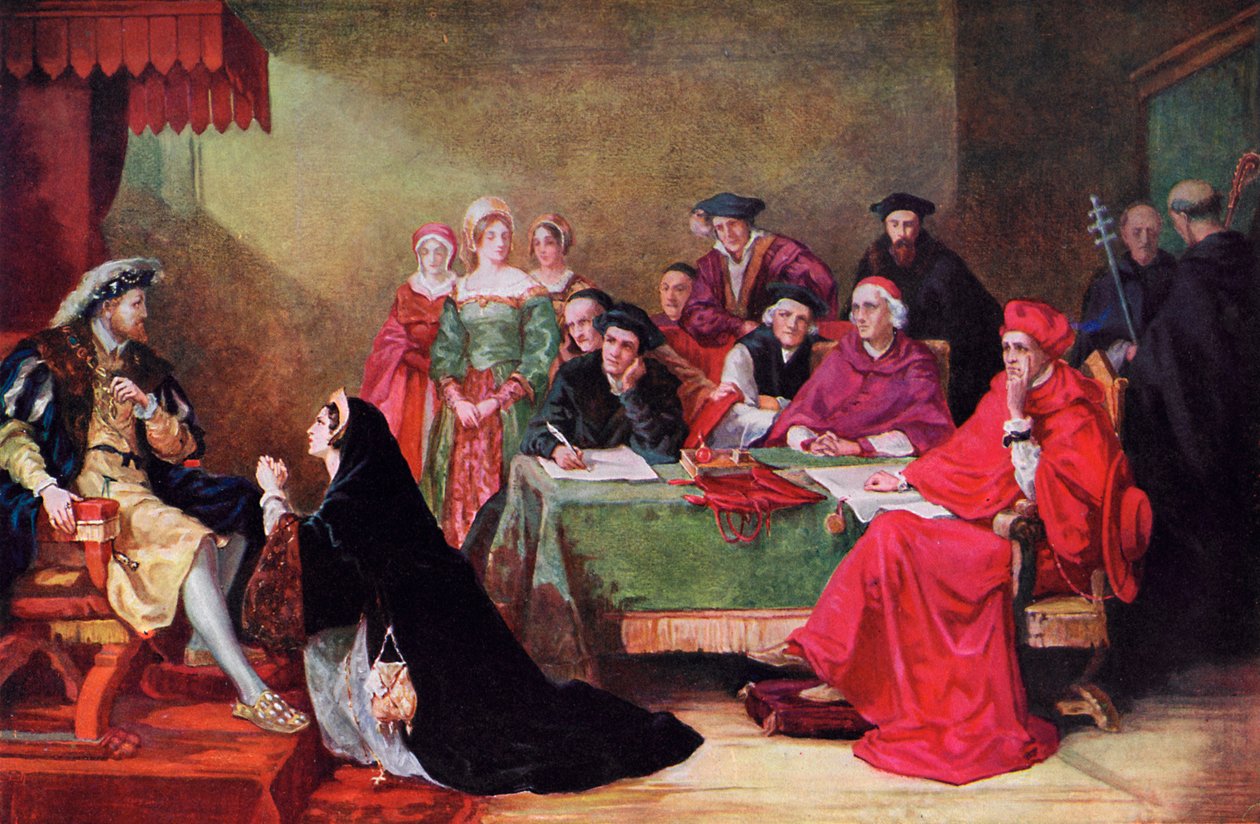 El juicio de la reina Catalina, siglo XIX, c1920 de Henry Nelson O