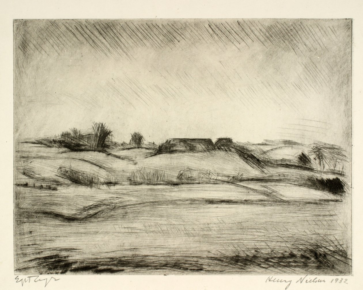 Paisaje abierto con granja de Henry Nielsen