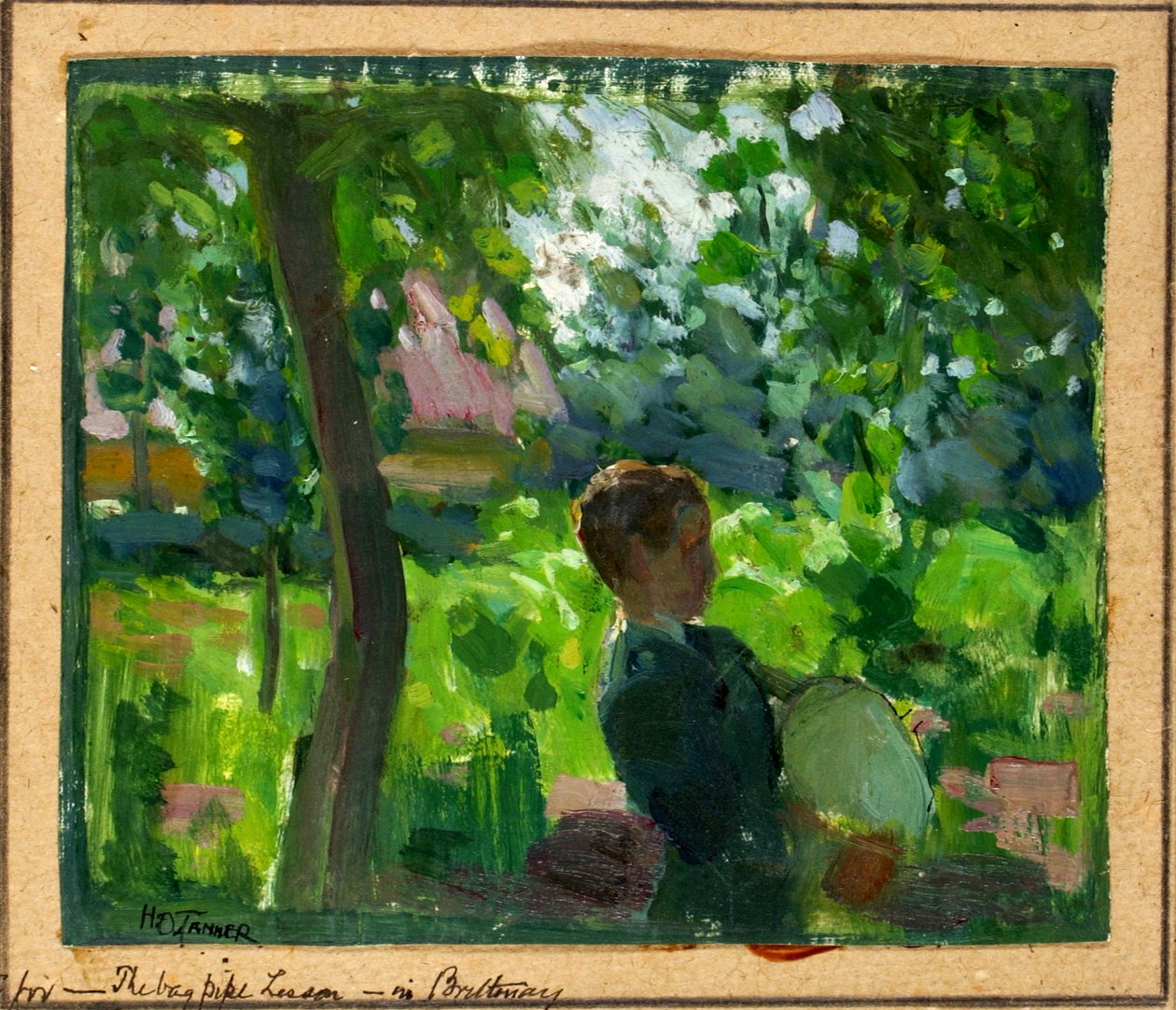 Estudio para la lección de gaita de Henry Ossawa Tanner