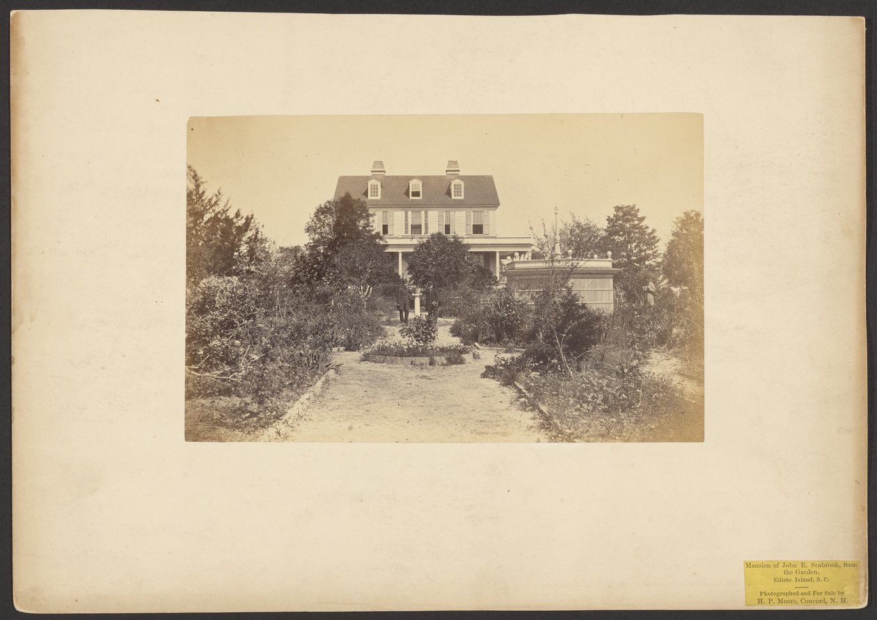 Mansión de John E. Seabrook, desde el jardín. Isla Edisto, Carolina del Sur de Henry P. Moore