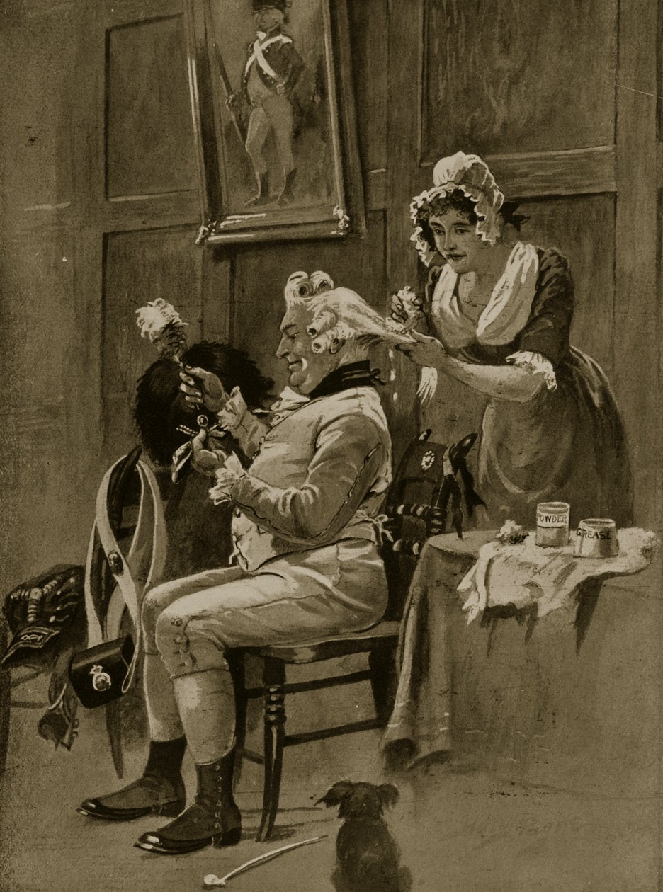 Preparándose para el desfile, 1799, ilustración de 