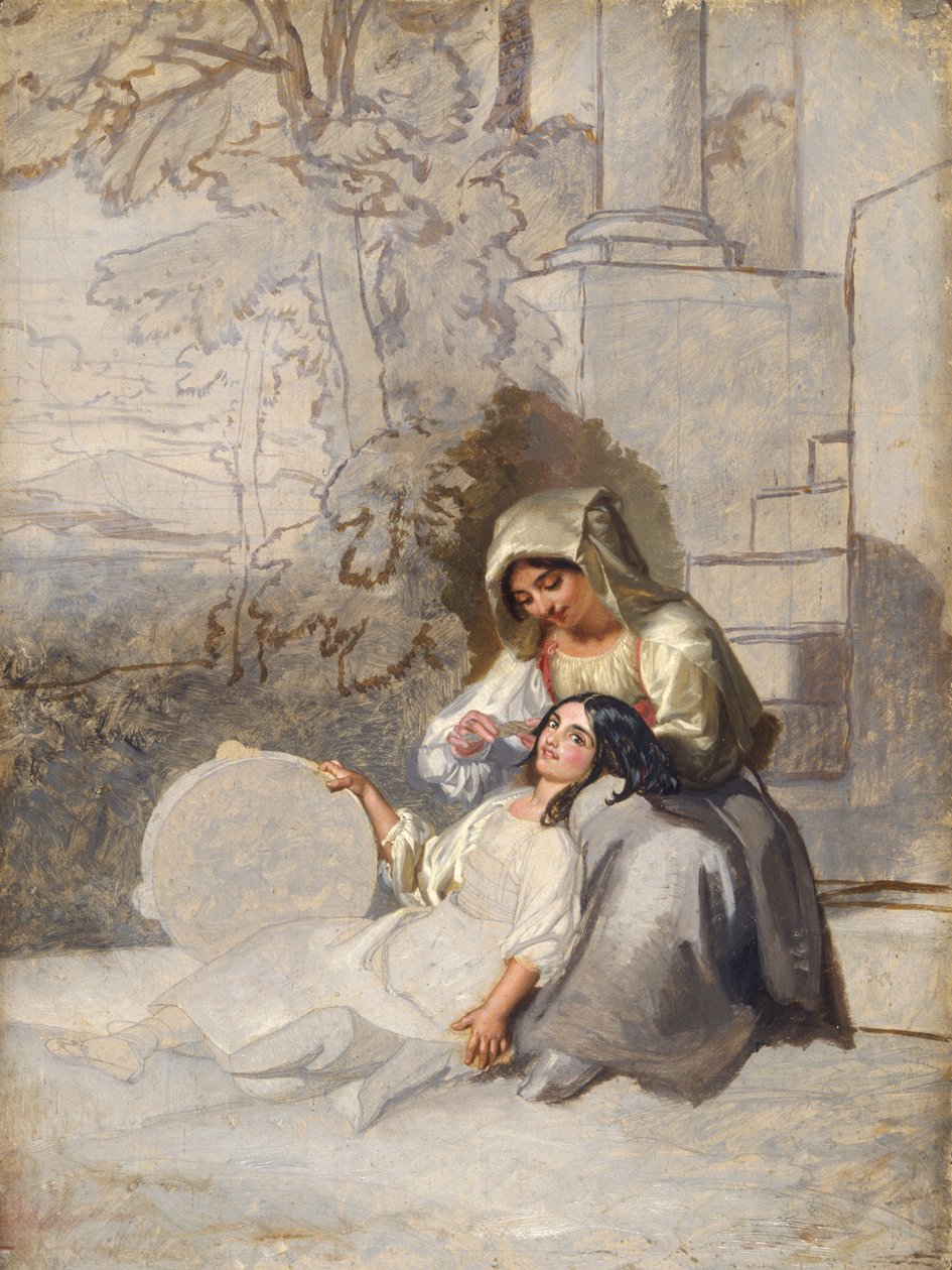 Campesinos italianos (óleo sobre lienzo) de Henry Penry Williams