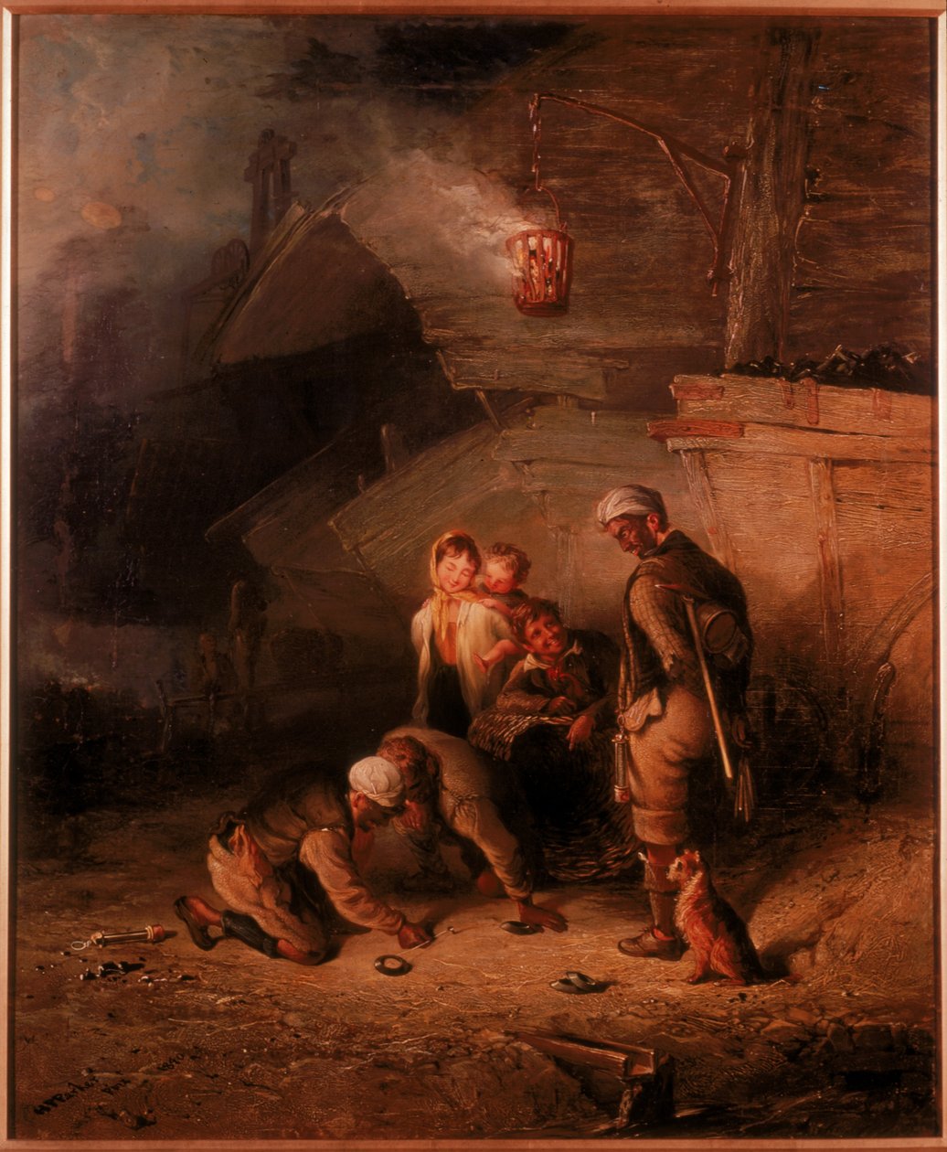 Mineros jugando a los aros de Henry Perlee Parker