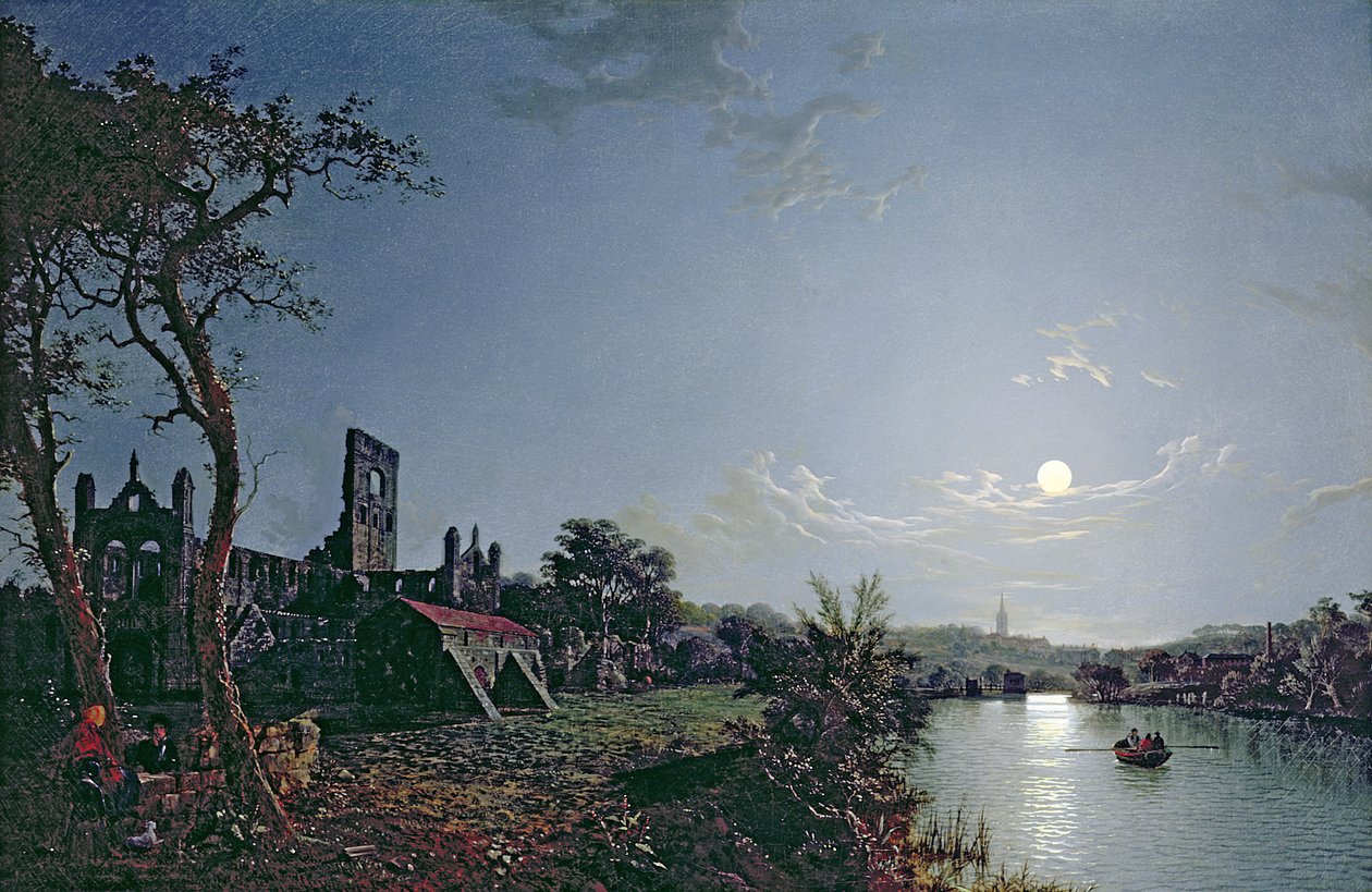 Mañana con vista de la Abadía de Kirkstall de Henry Pether