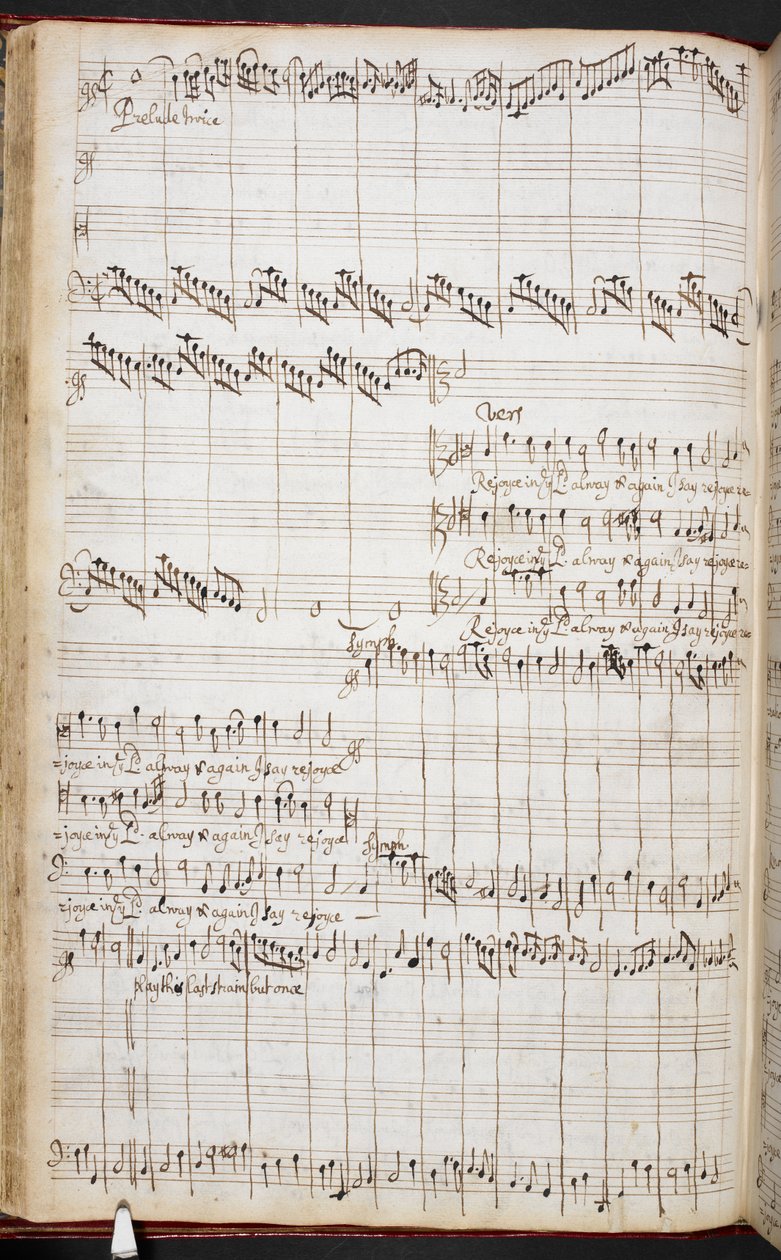 Partitura autógrafa de Purcell de 