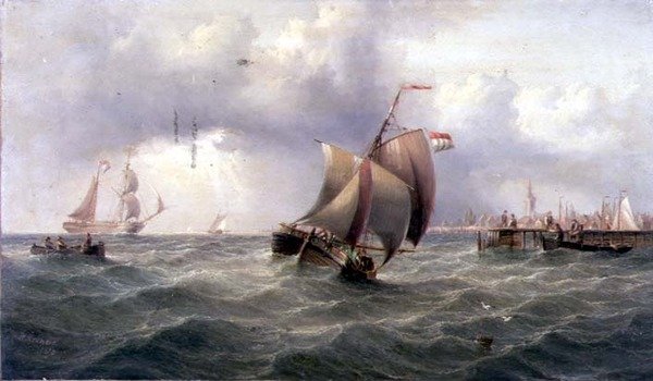 Un Barco Holandés en un Embarcadero de Henry Redmore