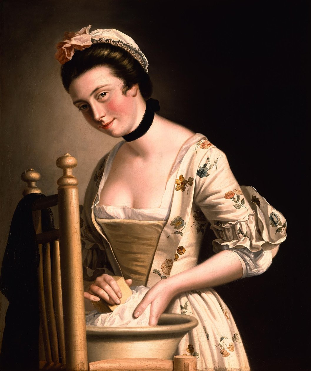 Una mujer haciendo la colada de Henry Robert Morland