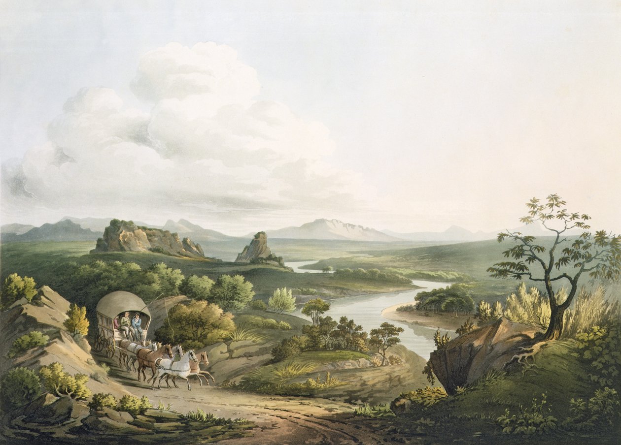 Una vista cerca del paso Roode Sand en el Cabo de Buena Esperanza, grabado por J. Bluck, 1809 de Henry Salt