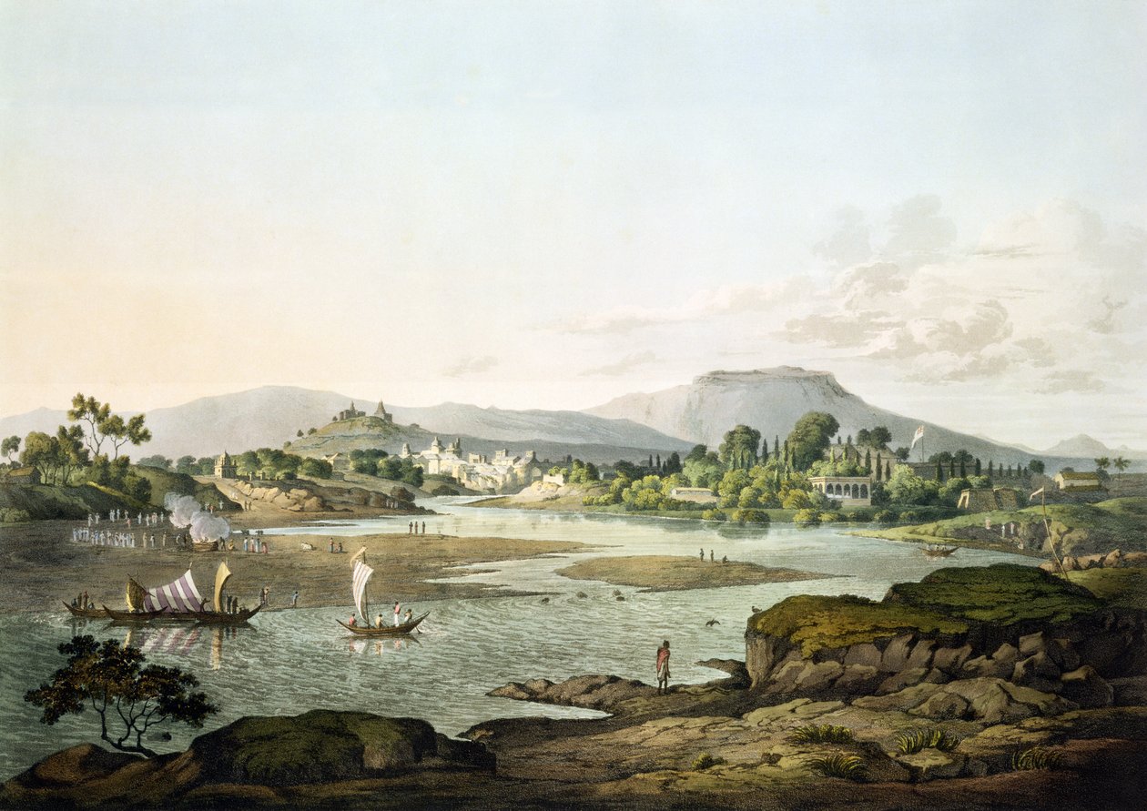 Poonah, lámina XIII, grabado por Daniel Havell (1785-1826) 1809 de Henry Salt