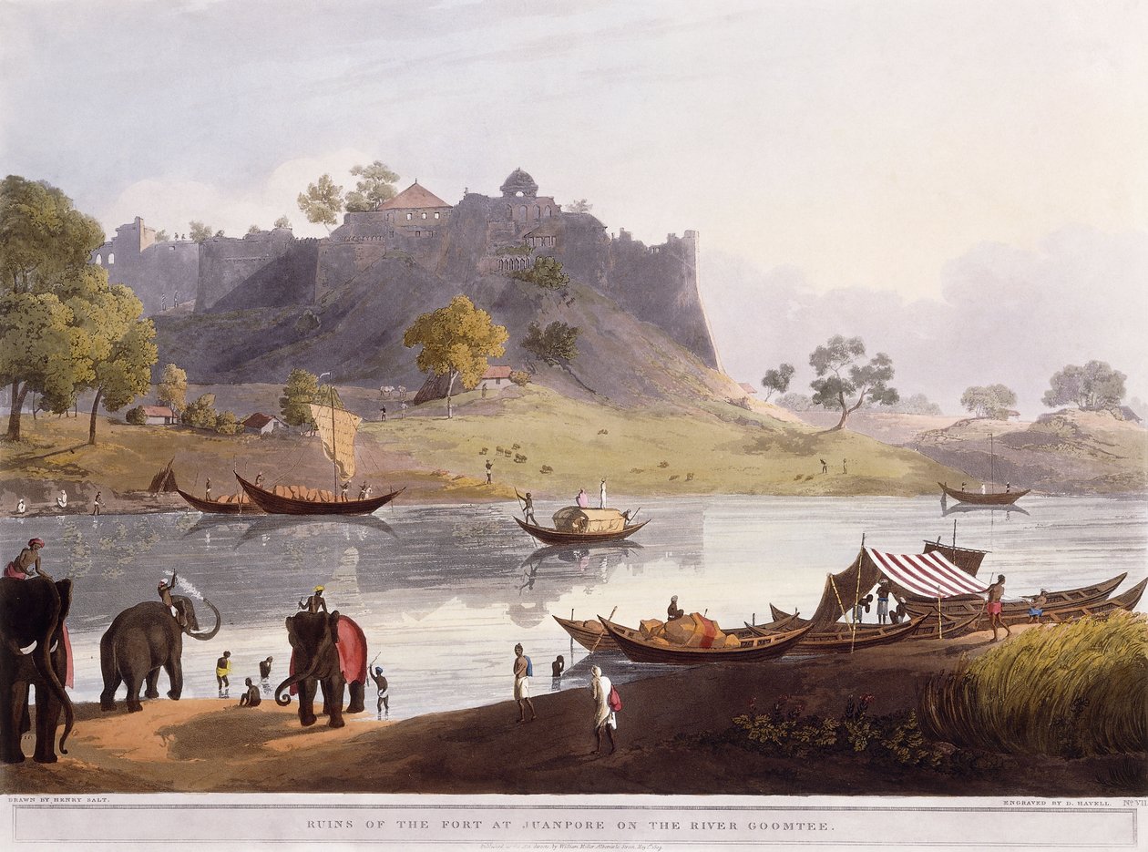 Ruinas del puerto en Juanpore en el río Goomtee, 1824 de Henry Salt