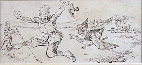 El golfista atacado, ilustración de la revista 