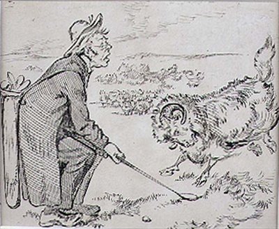 El golfista sorprendido, ilustración de la revista 