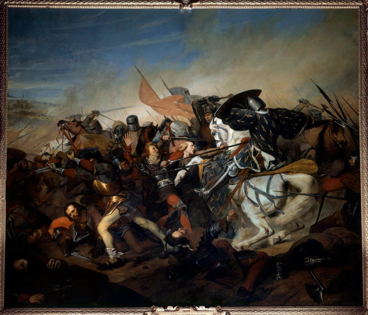 Vista de la Batalla de Kassel el 23/08/1328, victoria de Felipe VI de Valois sobre el ejército flamenco de Henry Scheffer