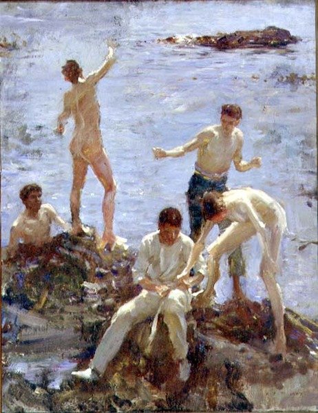Niños bañándose de Henry Scott Tuke