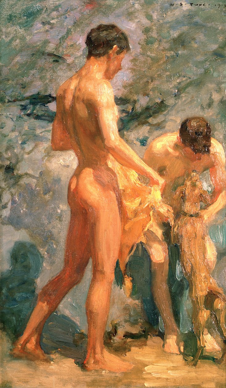 Niños bañándose, 1912 de Henry Scott Tuke