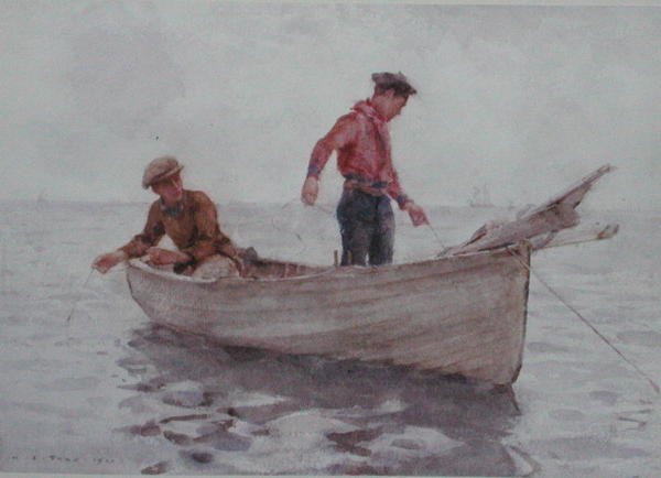 Niños pescando en Newlyn de Henry Scott Tuke