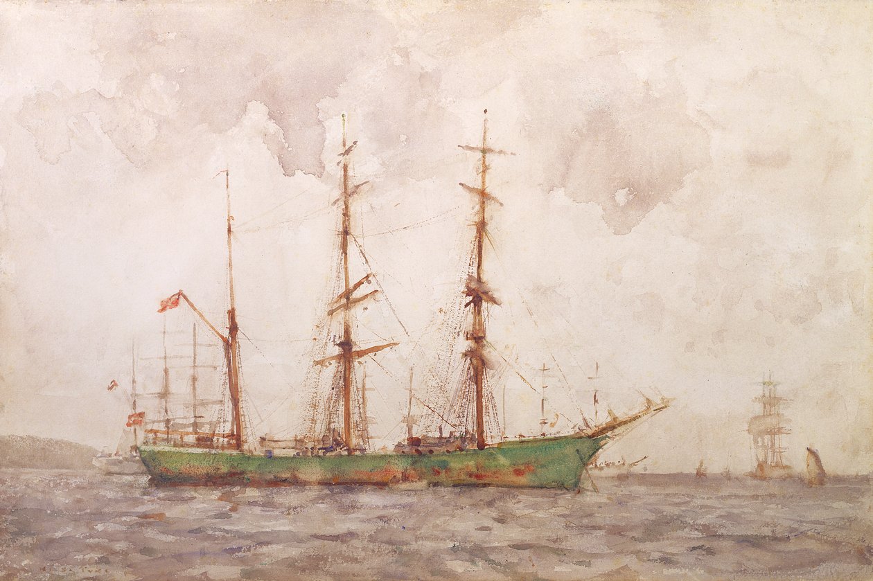 Barco Danés, Puerto de Falmouth de Henry Scott Tuke