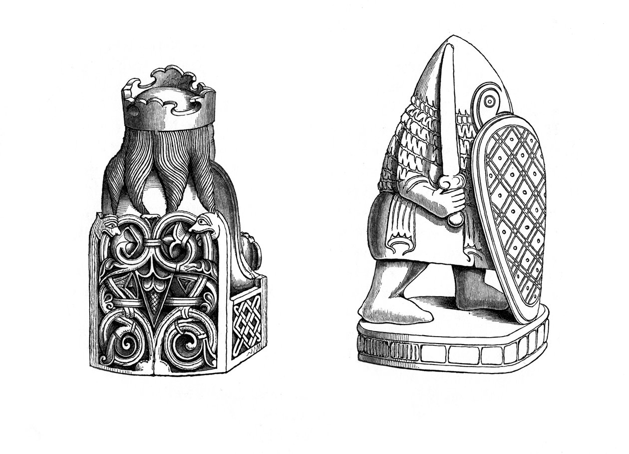 Piezas de ajedrez, siglo XII de Henry Shaw