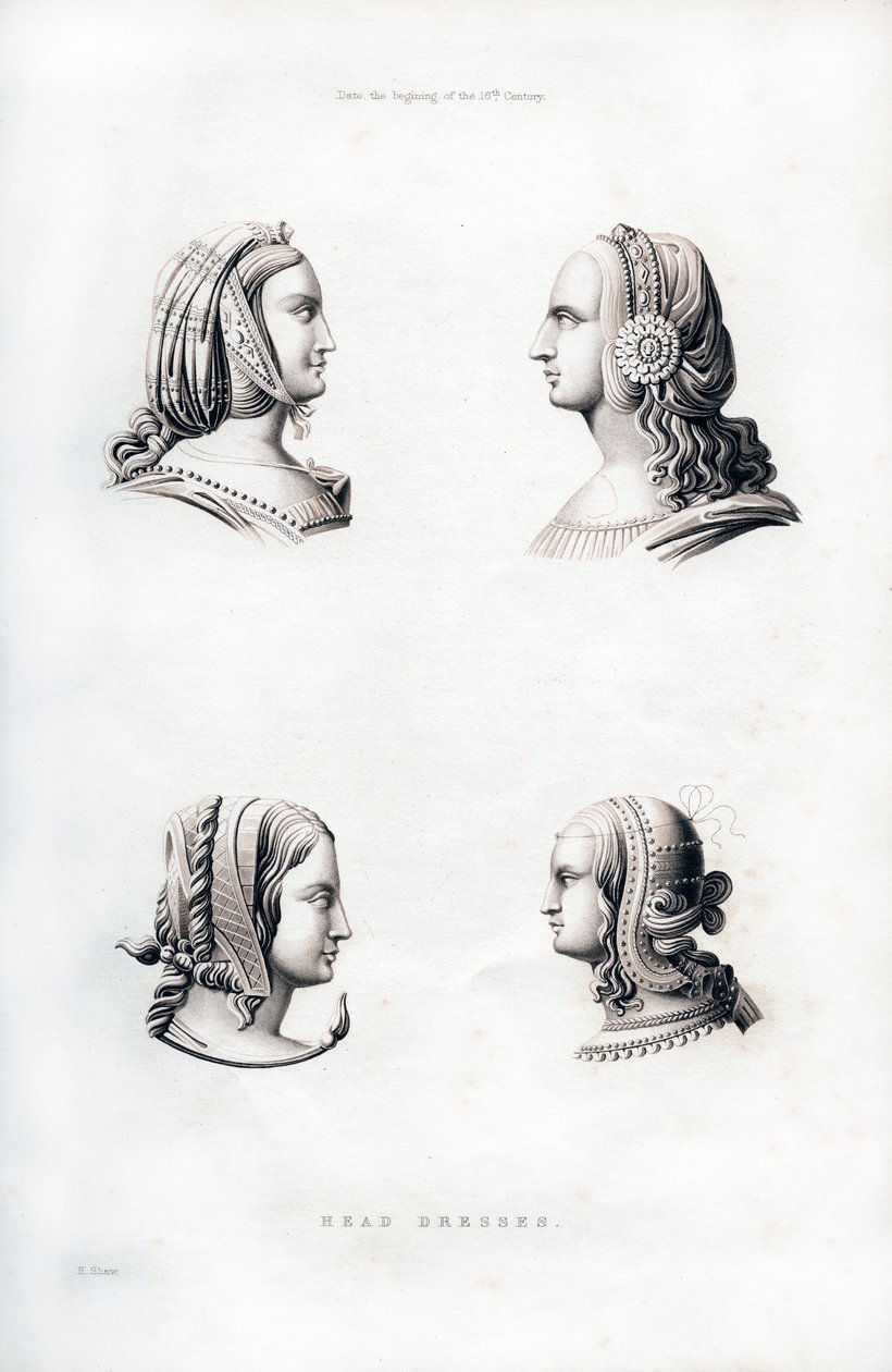 Tocados, principios del siglo XVI, 1843 de Henry Shaw