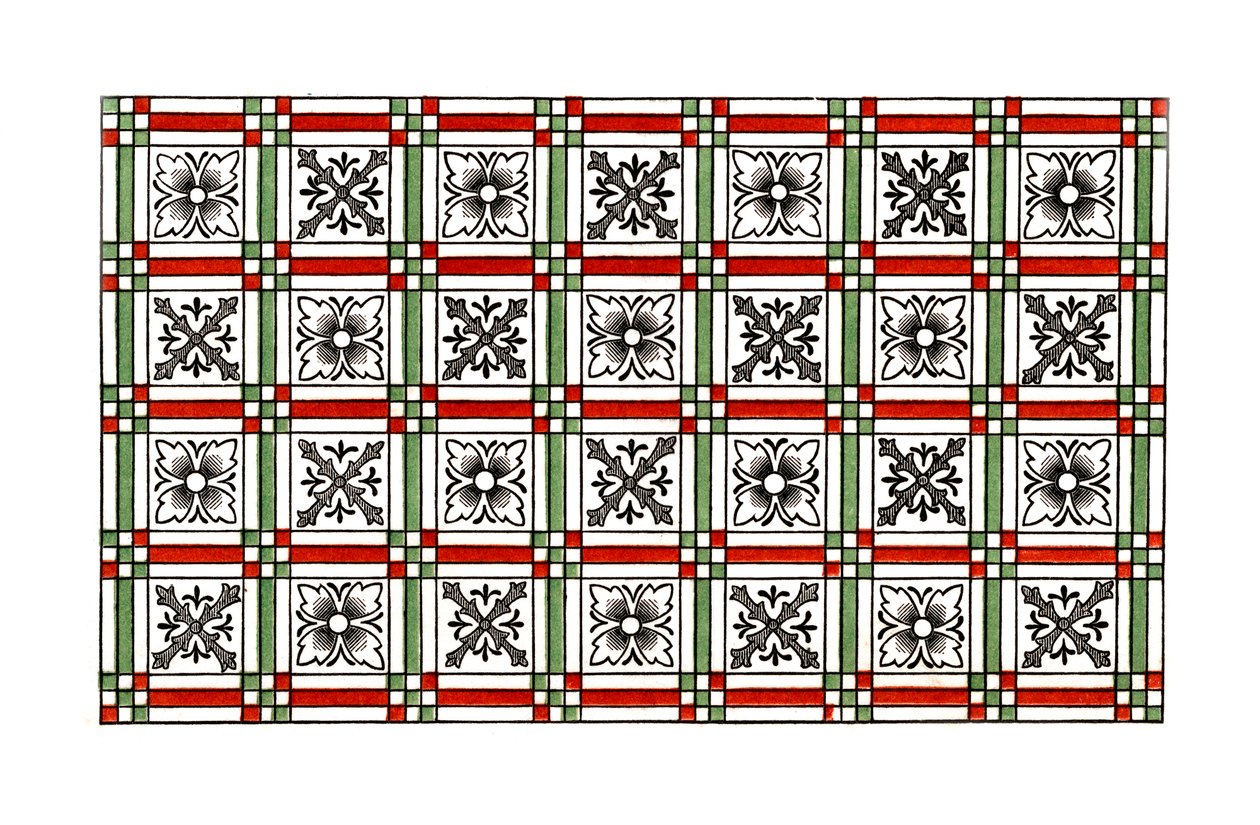 Pavimento ornamental, siglo XV, 1843 de Henry Shaw