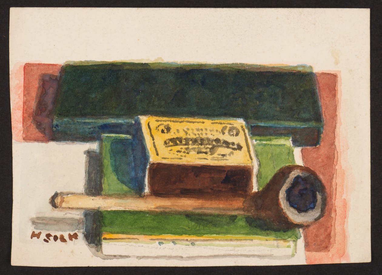 Cerillas y pipa, c.1930 de Henry Silk