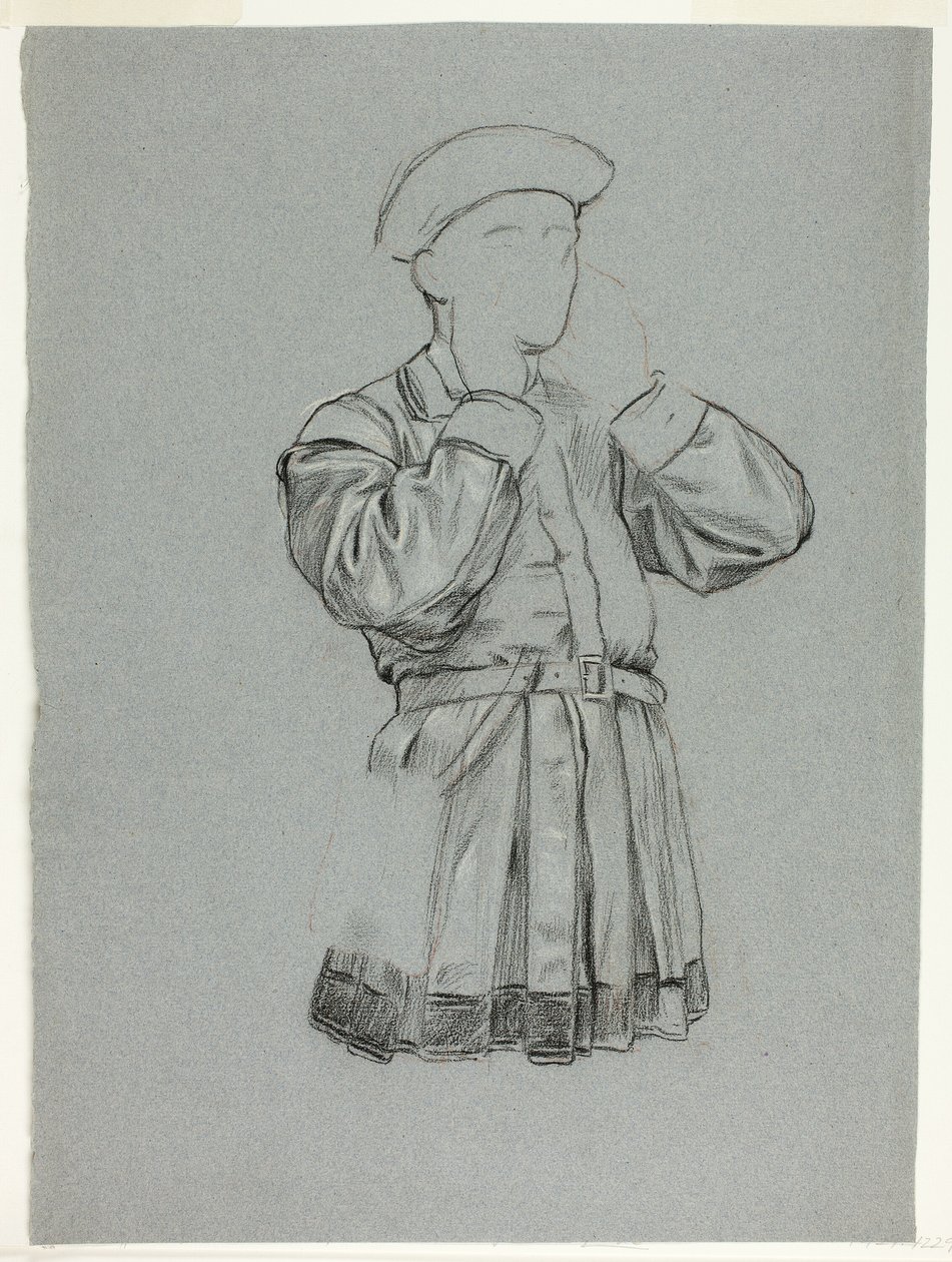 Boceto inacabado de hombre con túnica de Henry Stacy Marks