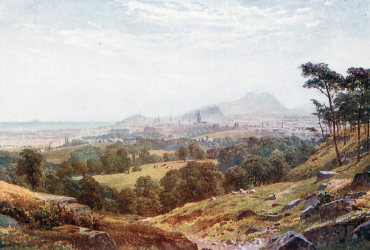 Edimburgo de "Rest and be Thankful" (litografía en color) de Henry Sutton Palmer