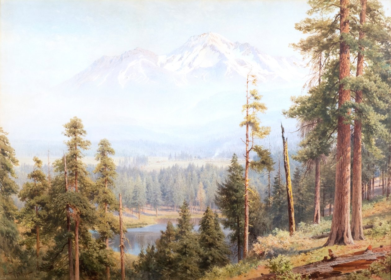 Shasta - Nubes de nieve, California, c.1910 (acuarela) de Henry Sutton Palmer
