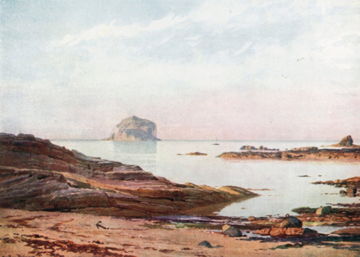 The Bass Rock - A Tranquil Evening (litografía en color) de Henry Sutton Palmer