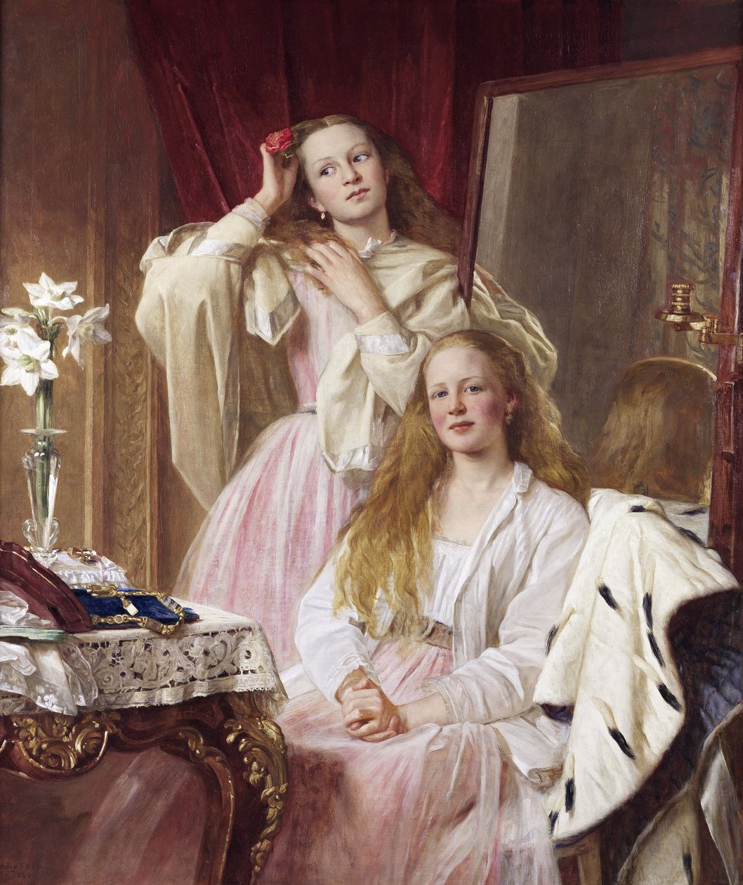 Emma y Federica Bankes de Soughton Hall, por Henry Tanworth Wells de Henry Tanworth Wells
