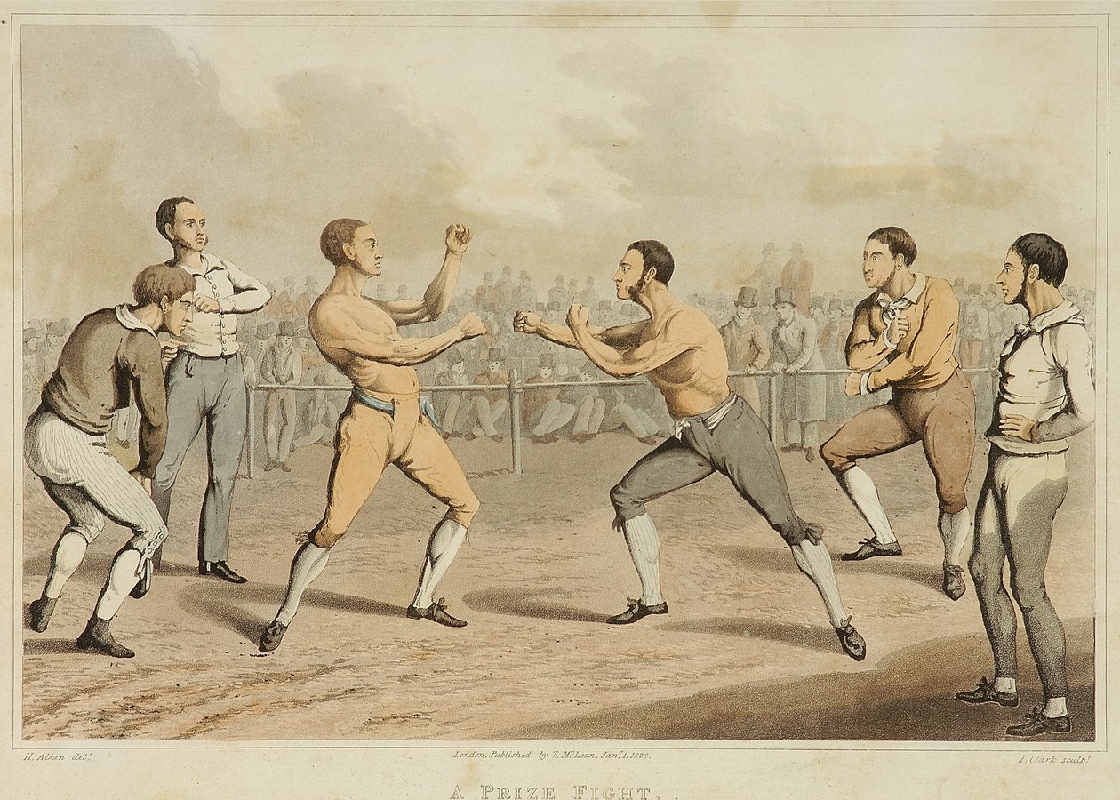 Una pelea de premios (grabado por J. Clark, publicado en 1820) de Henry Thomas (after) Alken
