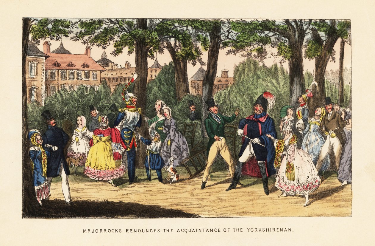 Turistas ingleses paseando en el Jardín de las Tullerías, París de Henry Thomas (after) Alken