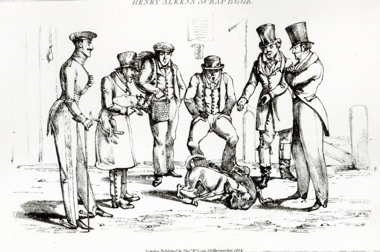 Pelea de perros, 1824 de Henry Thomas Alken