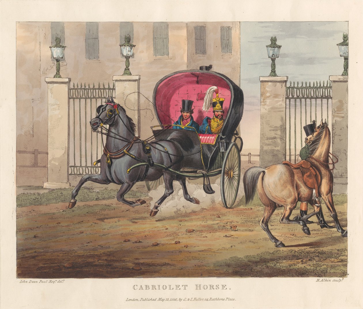 Caballos [serie de seis]: 6. caballo de cabriolé de Henry Thomas Alken