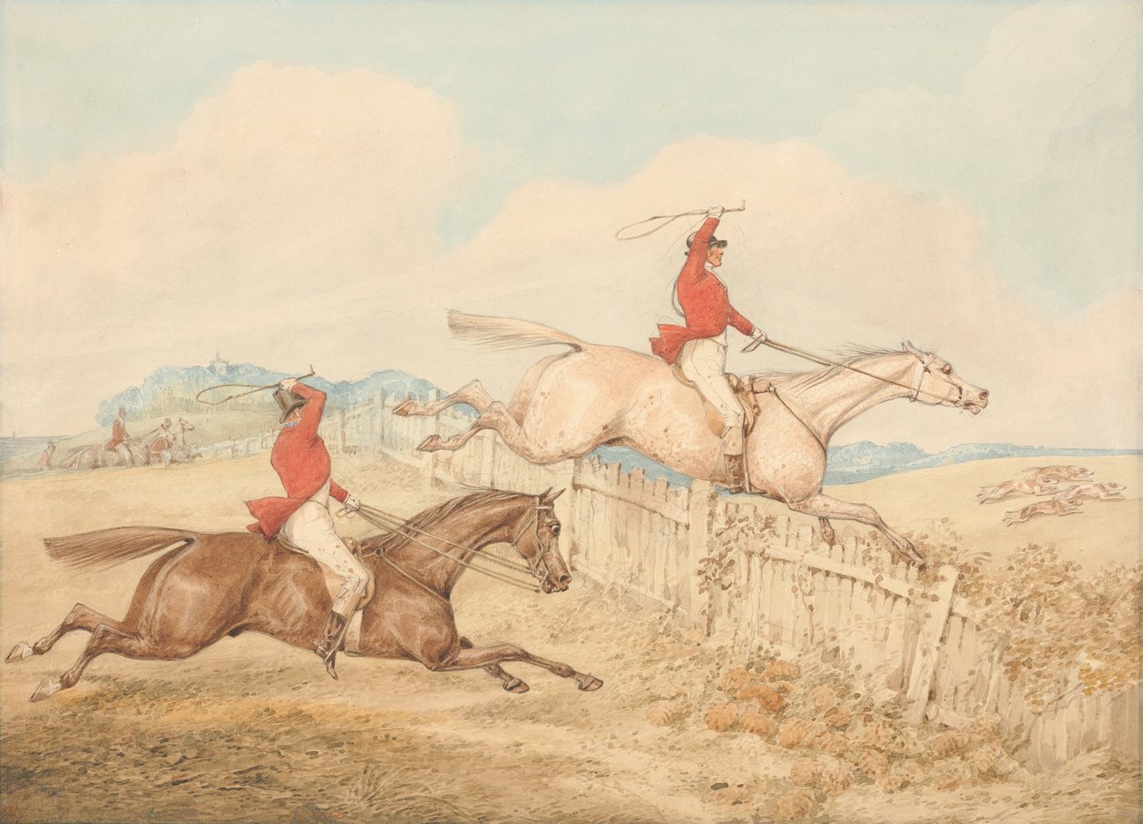 Salto de una valla de madera de Henry Thomas Alken