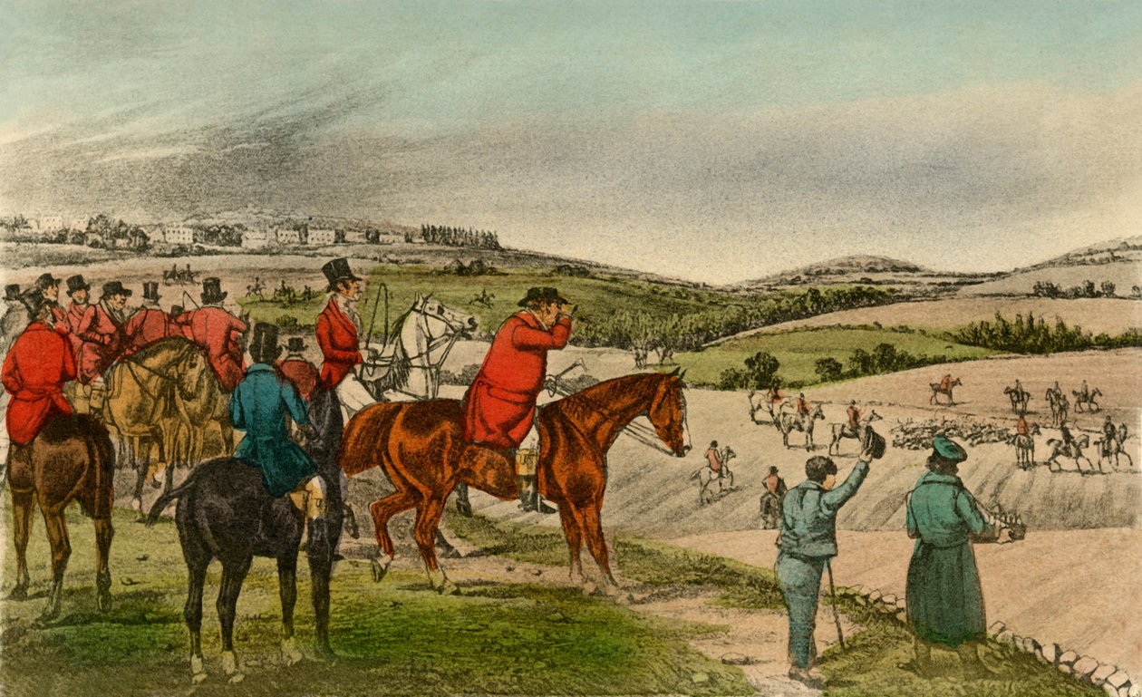 El Sr. Jorrocks telegrafía al zorro, 1838 de Henry Thomas Alken