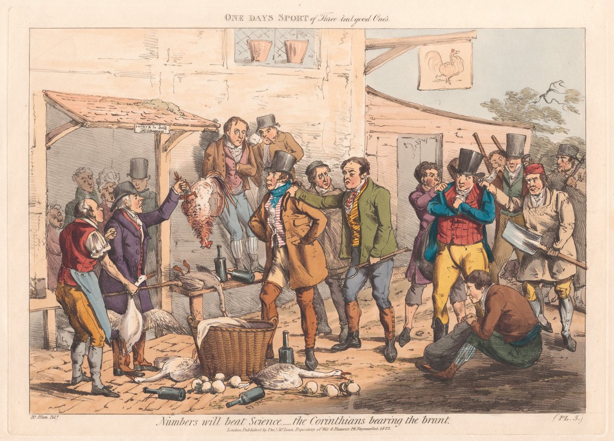 Conjunto de seis con cubierta impresa y portada: Caza, o un día de deporte de tres realmente buenos de Henry Thomas Alken